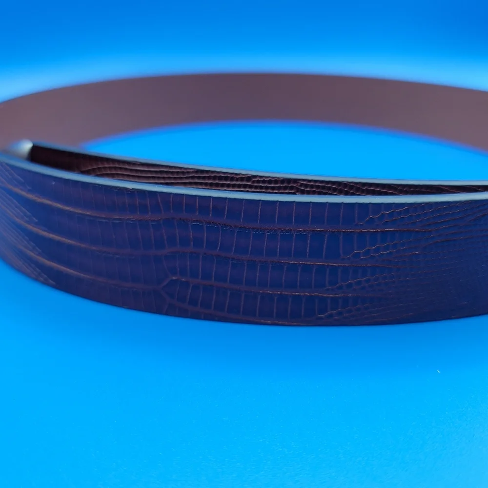 Johnston Murphy Lizard Grain Men's Leather Belt Size 36 Waist Brown 7551  New